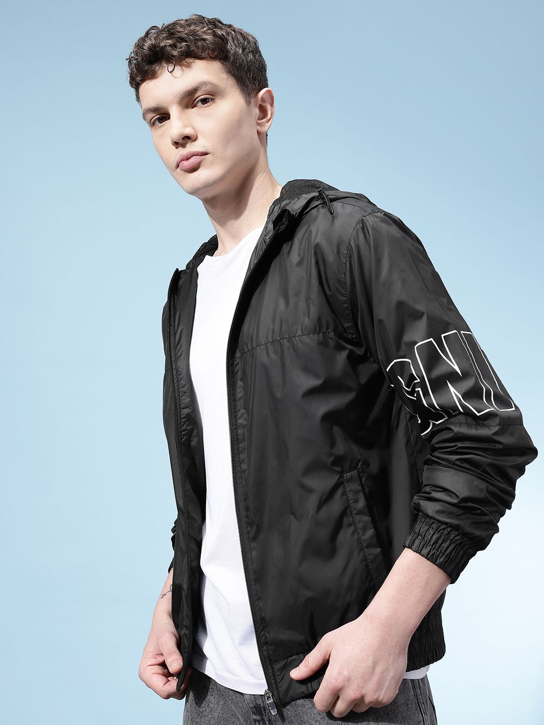 glitchez Hooded Windcheater Jacket Myntra sale