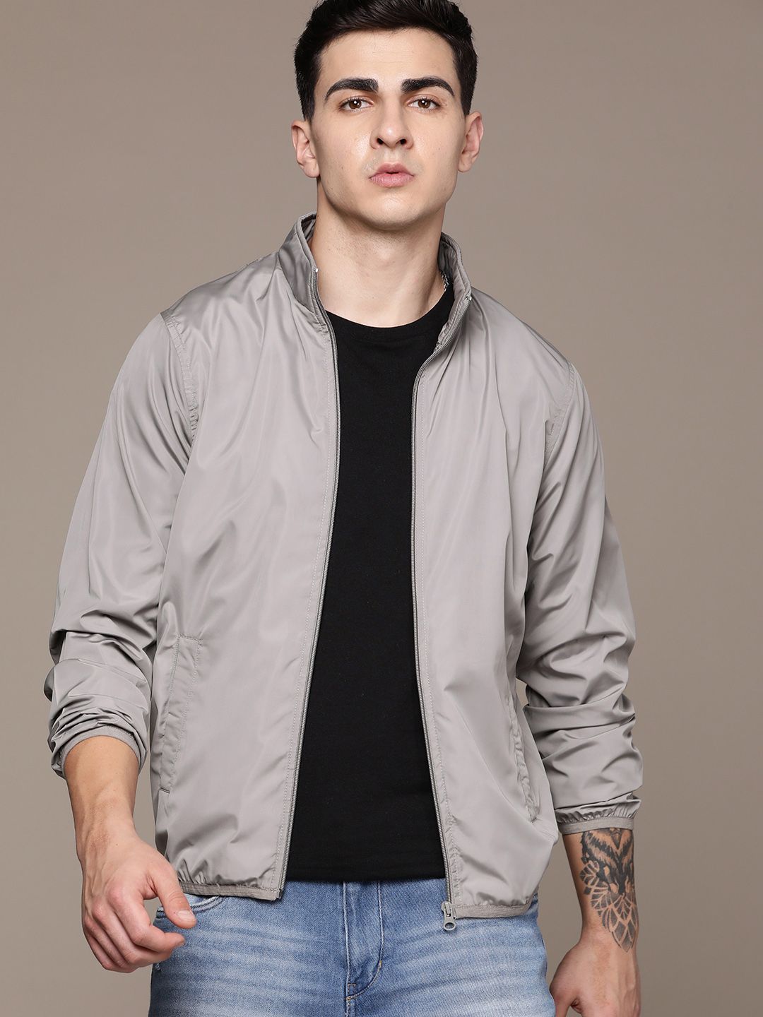 Roadster Men Solid Windcheater Sporty Jacket Myntra sale