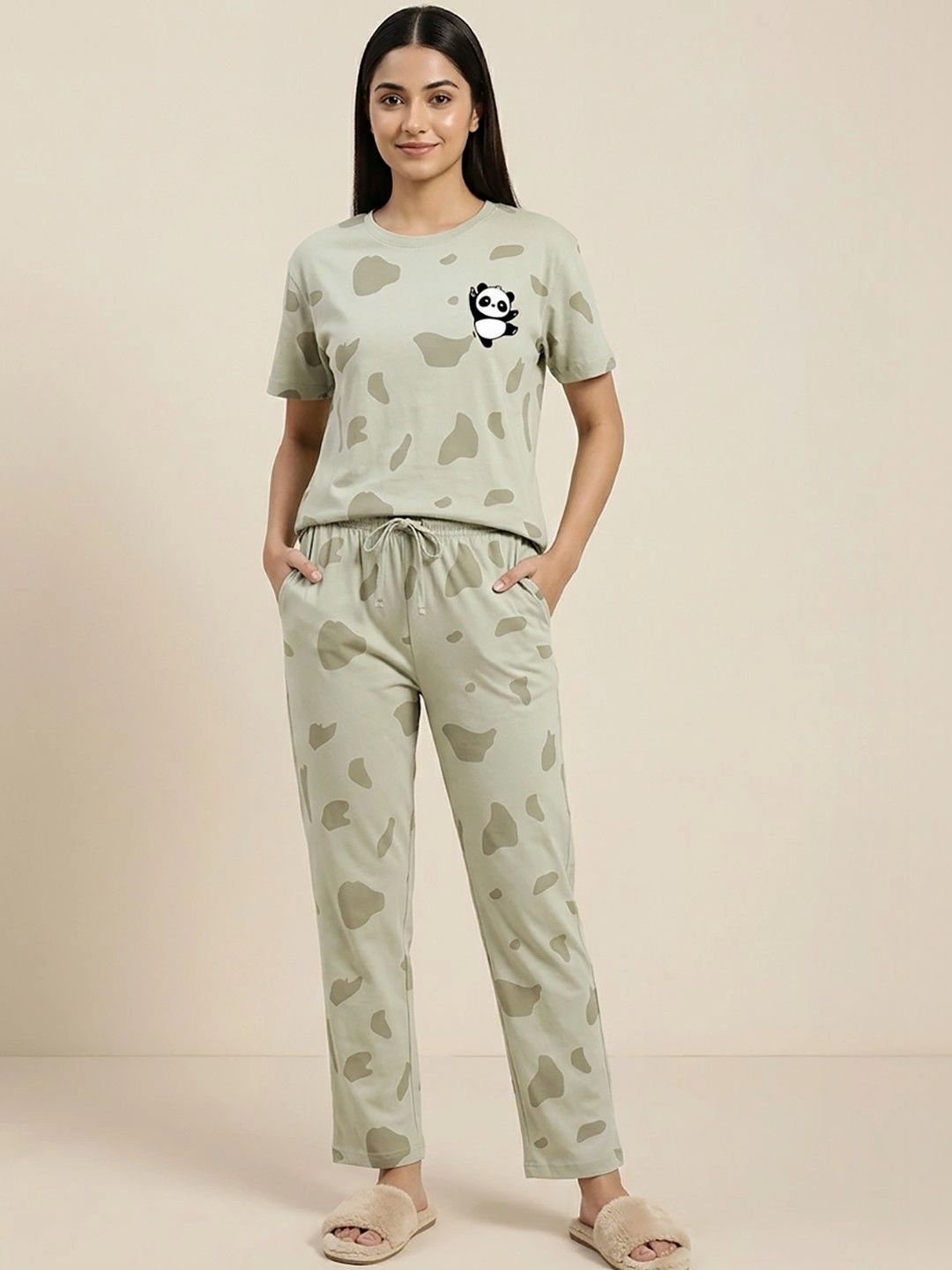TWIN BIRDS Women Printed Soft Cotton Round Neck Night Suit Myntra sale