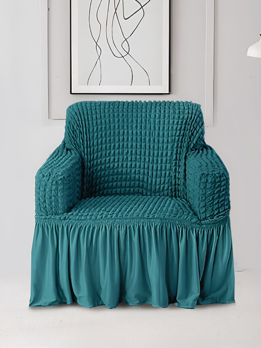 Cortina Elastic Stretchable Polyester Straight Single Seater Sofa Cover-33x31x33In Myntra sale