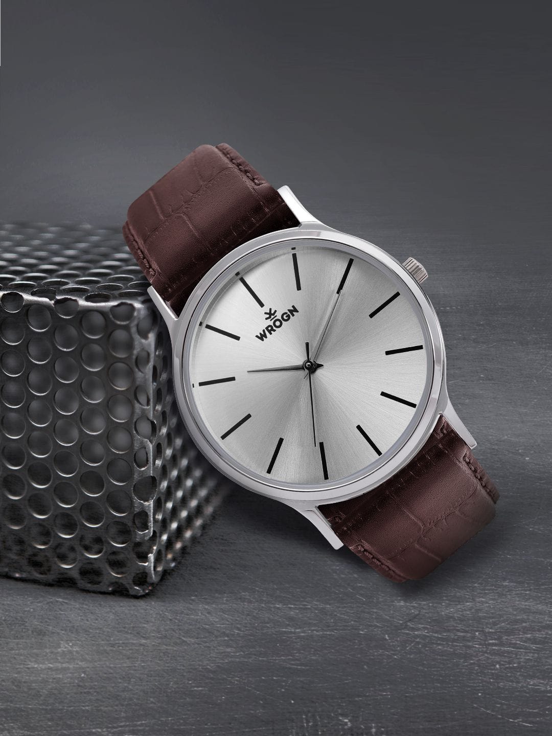 WROGN Men Silver-Toned Analogue Watch WRG00048A Myntra sale