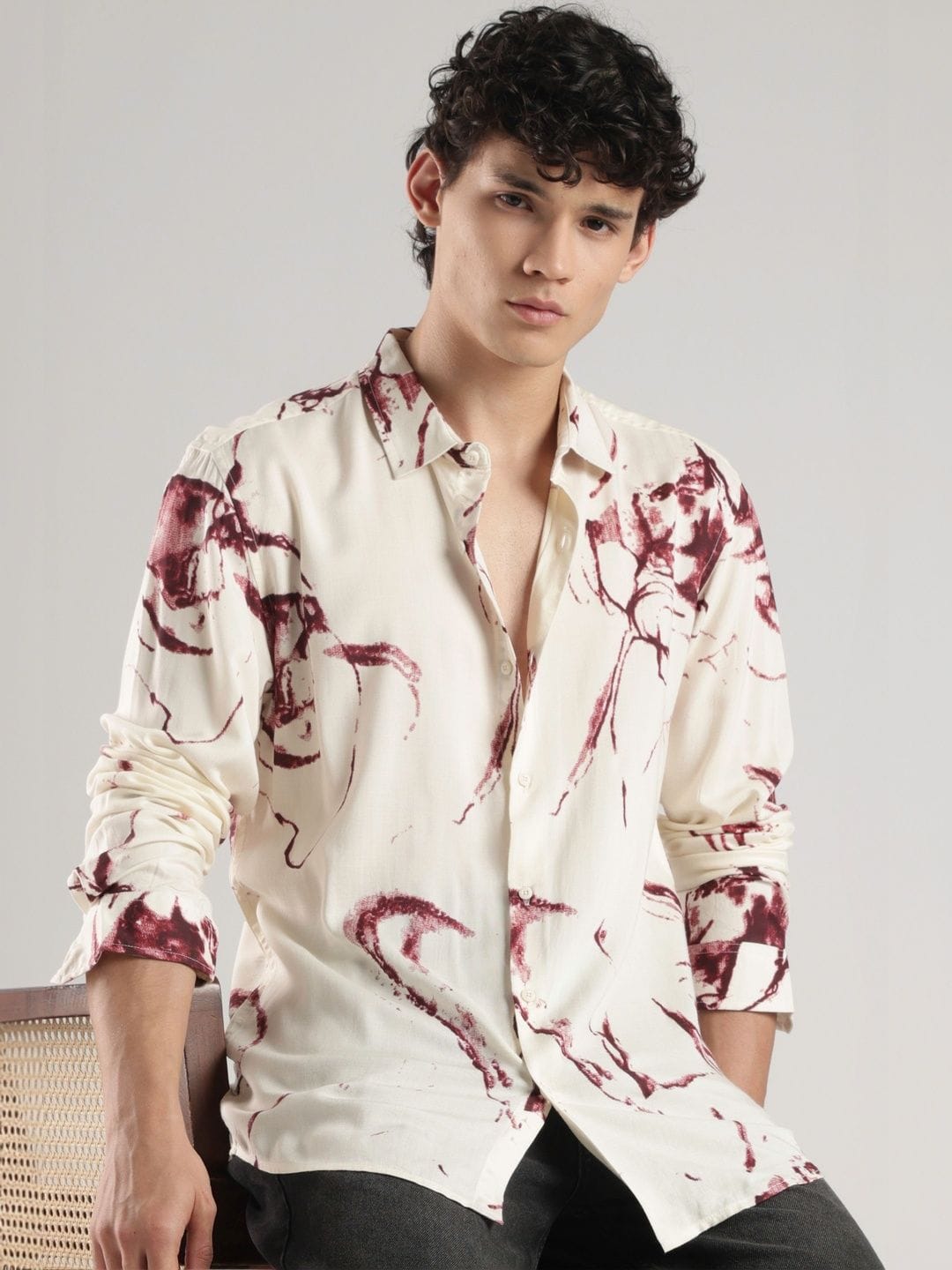 HERE&NOW HERE&NOW Men Slim Fit Printed Casual Shirt Myntra sale