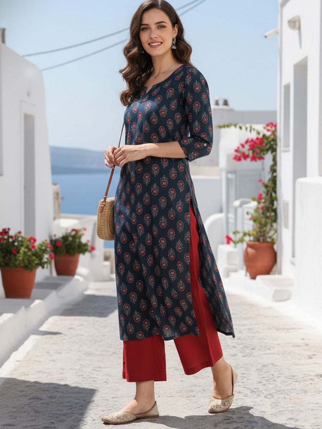 AADVIKA AADVIKA Women Ethnic Motifs Printed Kurta Myntra sale