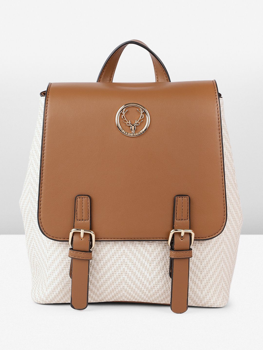 Allen Solly Women Herringbone Printed Backpack Myntra sale