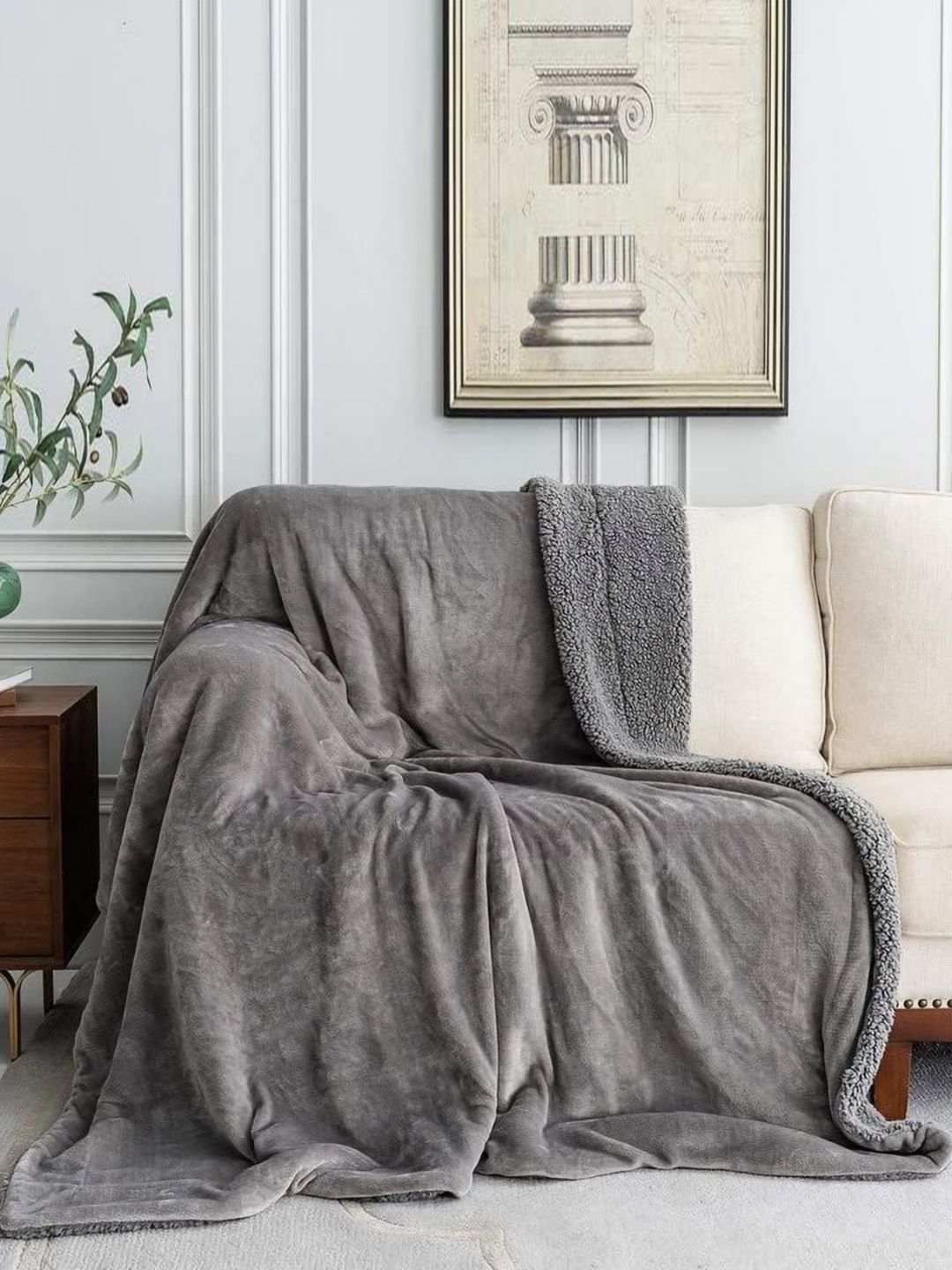 LA VERNE Grey Heavy Winter 500 GSM Double Bed Blanket Myntra sale