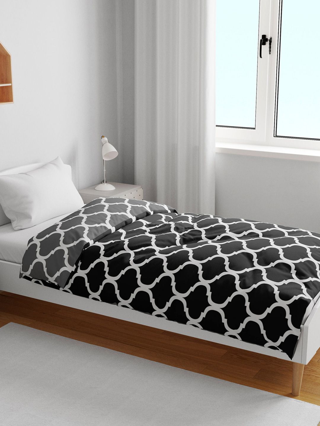 Divine Casa Black Bean Geometric Microfiber AC Room 120 GSM Single Kids Dohar Blanket Myntra sale