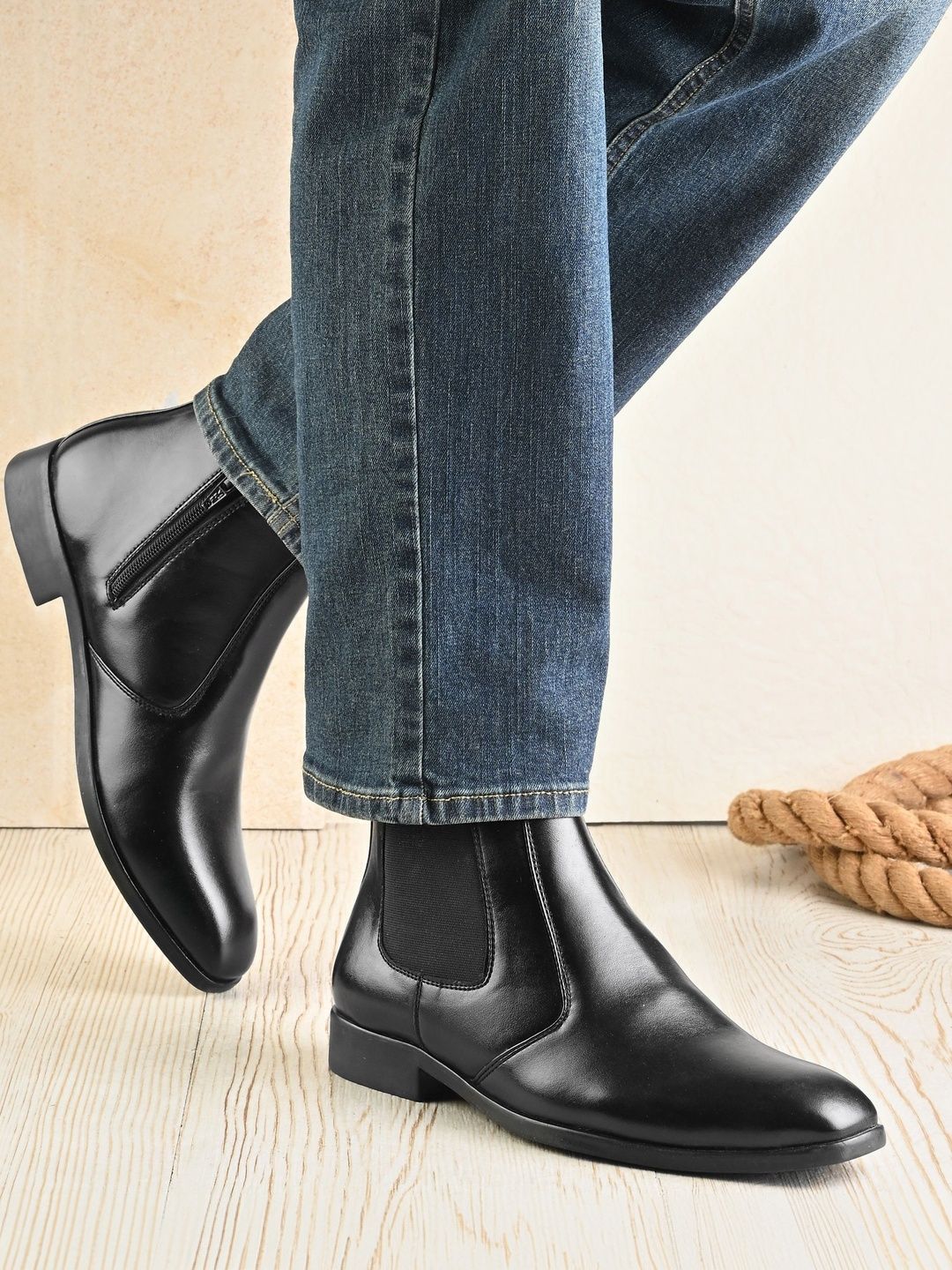 TROTUS Men Mid-Top Chelsea Boots Myntra sale