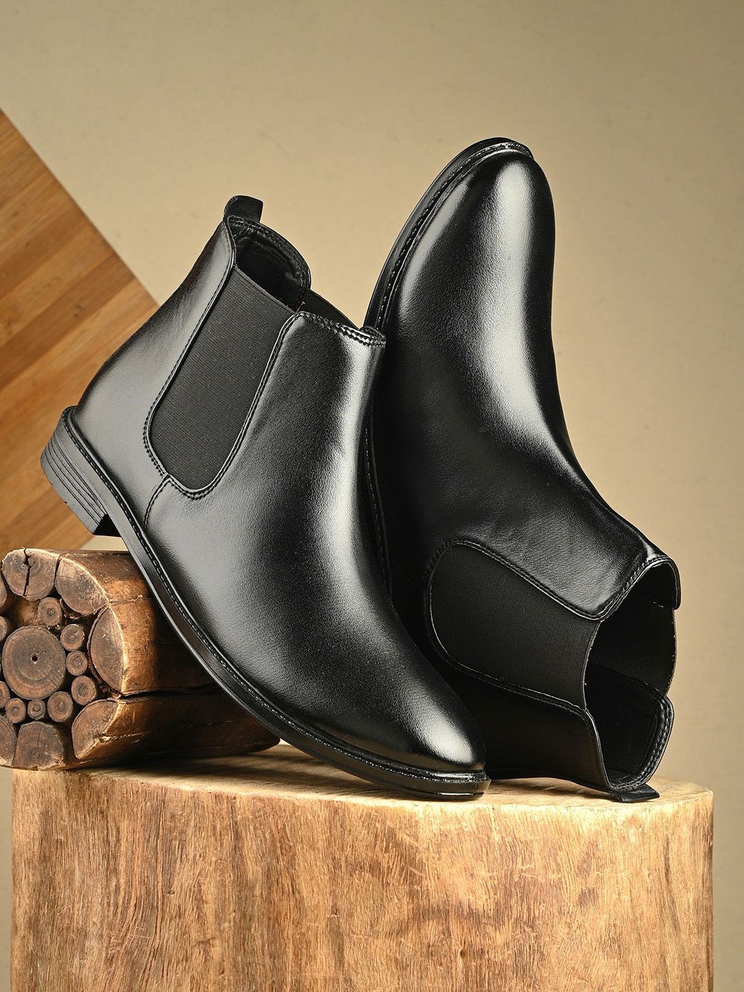 aadi Men Platform Round Toe Mid-Top Chelsea Boots Myntra sale