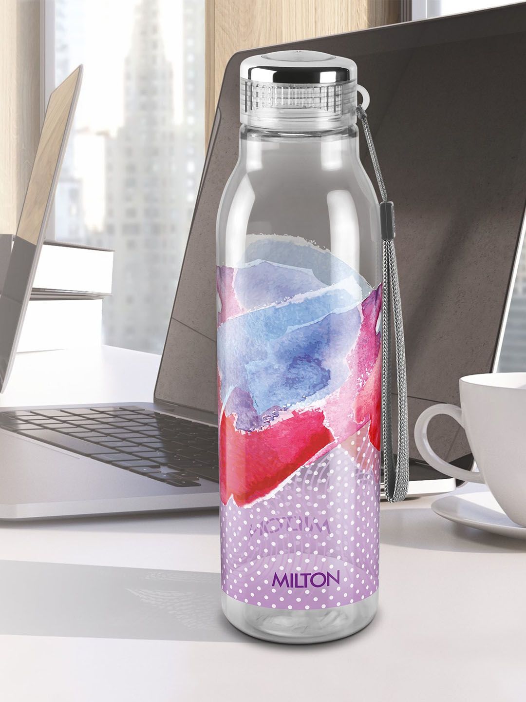 Milton Helix 1000 Purple Abstract Plastic Fridge Safe Water Bottle - 1L Myntra sale