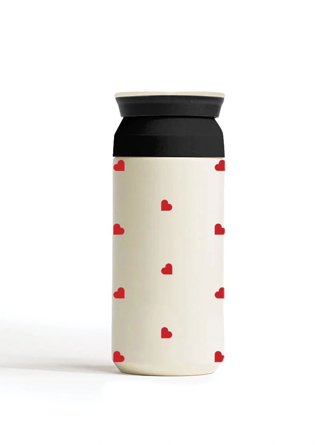 THE MESSY CORNER Cream Heart Print Vacuum Insulated Steel Water Bottle 350 ml Myntra sale