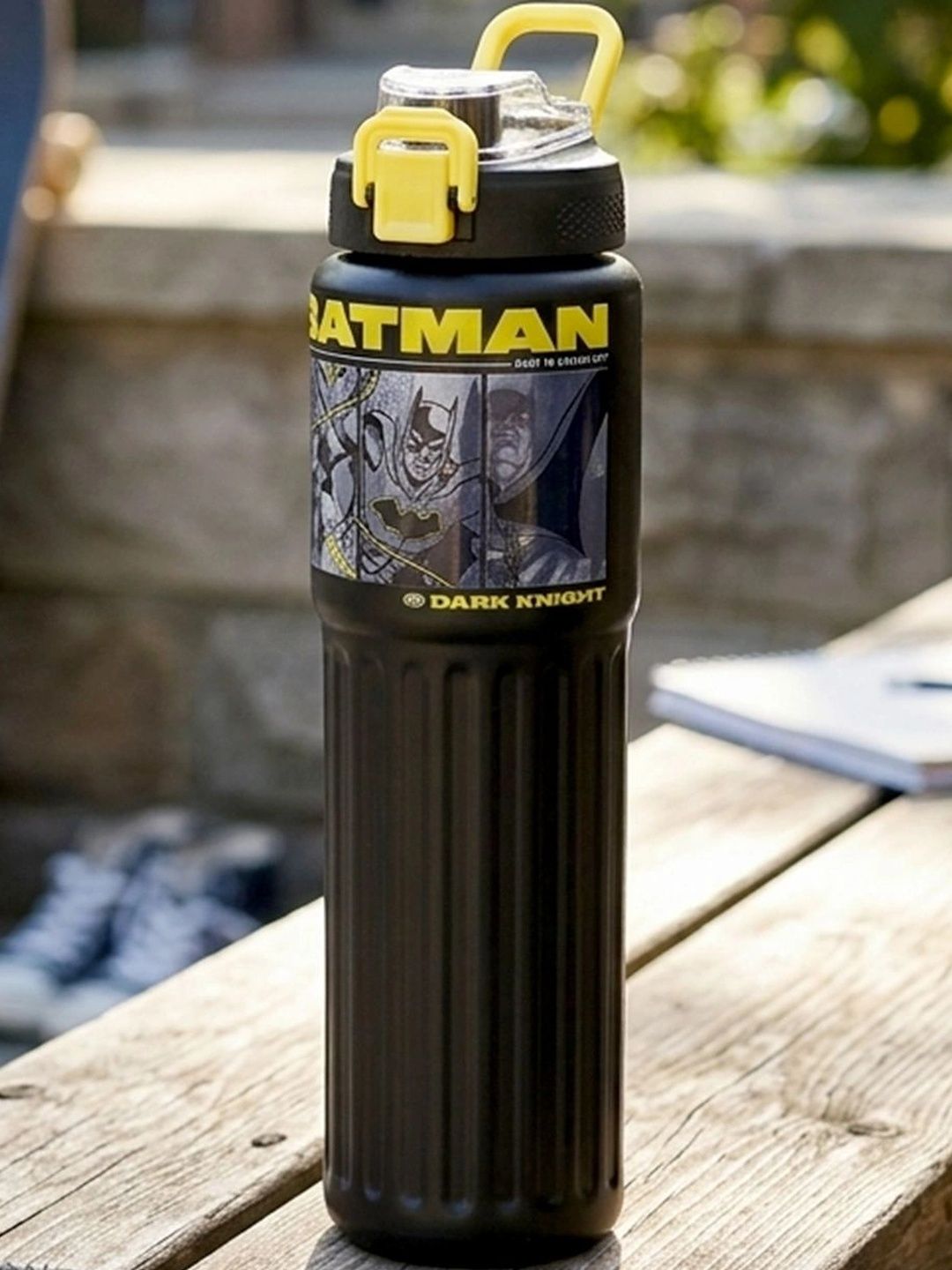 Nayasa Black & Yellow Single Stainless Steel Brand Logo Water Bottle Myntra sale
