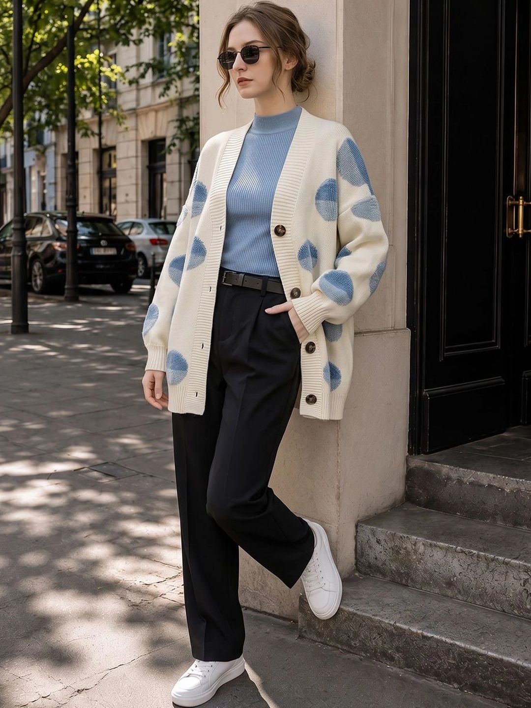 StyleCast x Revolte StyleCast x Revolte Women Cable Knit Printed Cardigan Myntra sale