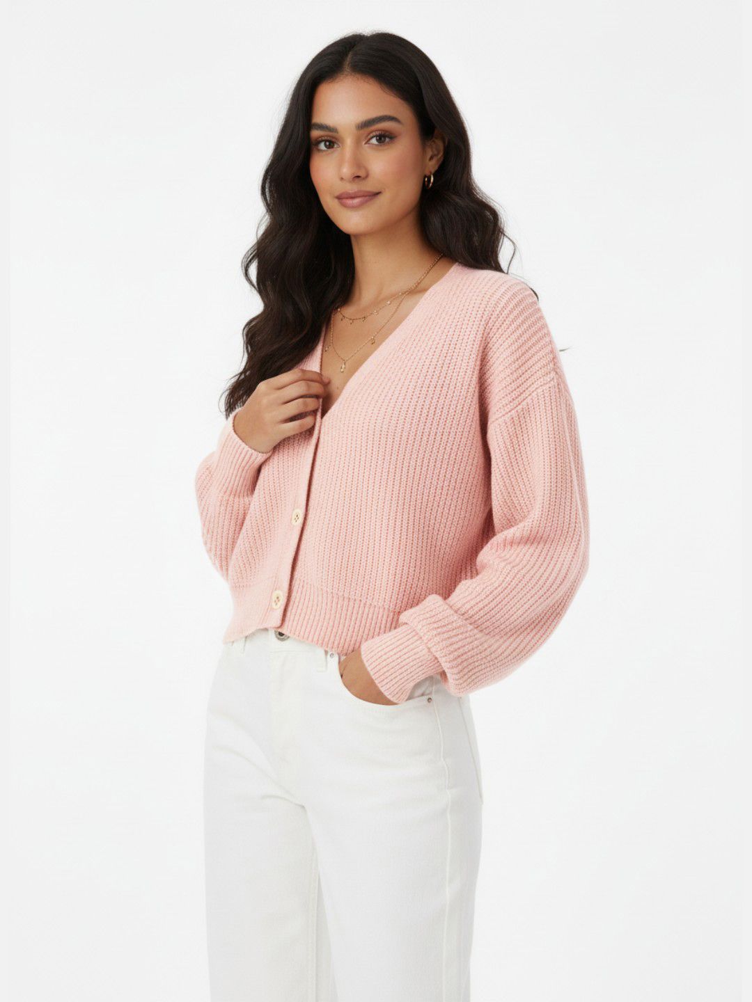 glitchez glitchez Ribbed Drop-Shoulder Cardigan Myntra sale