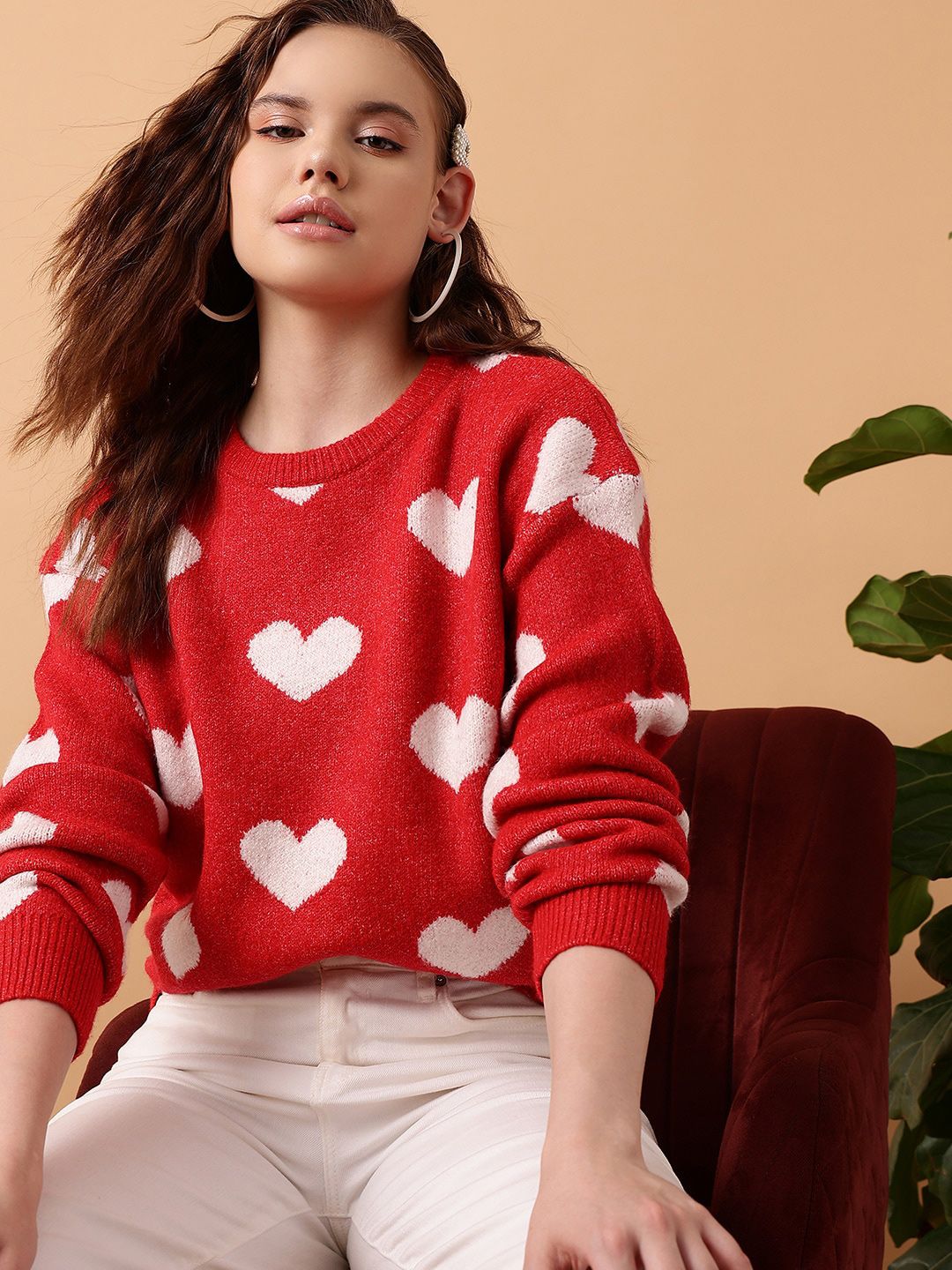 STREET 9 STREET 9 Conversational Printed Acrylic Pullover Sweater Myntra sale