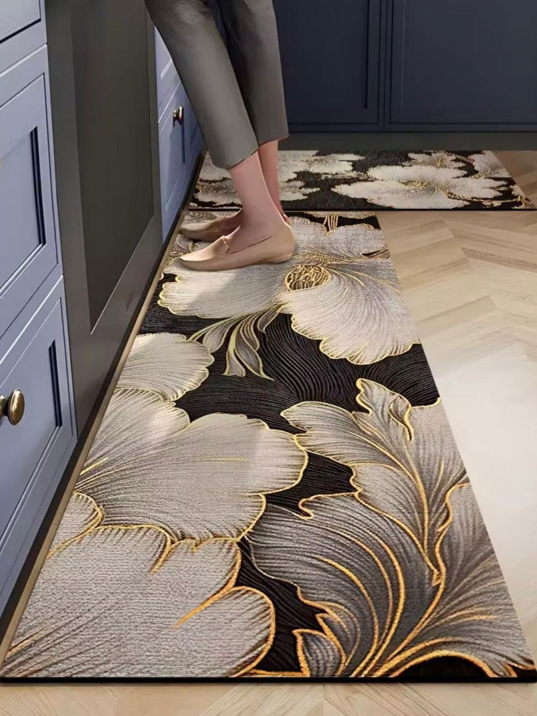 Deoxys Black & Brown Printed Floor Mat Myntra sale