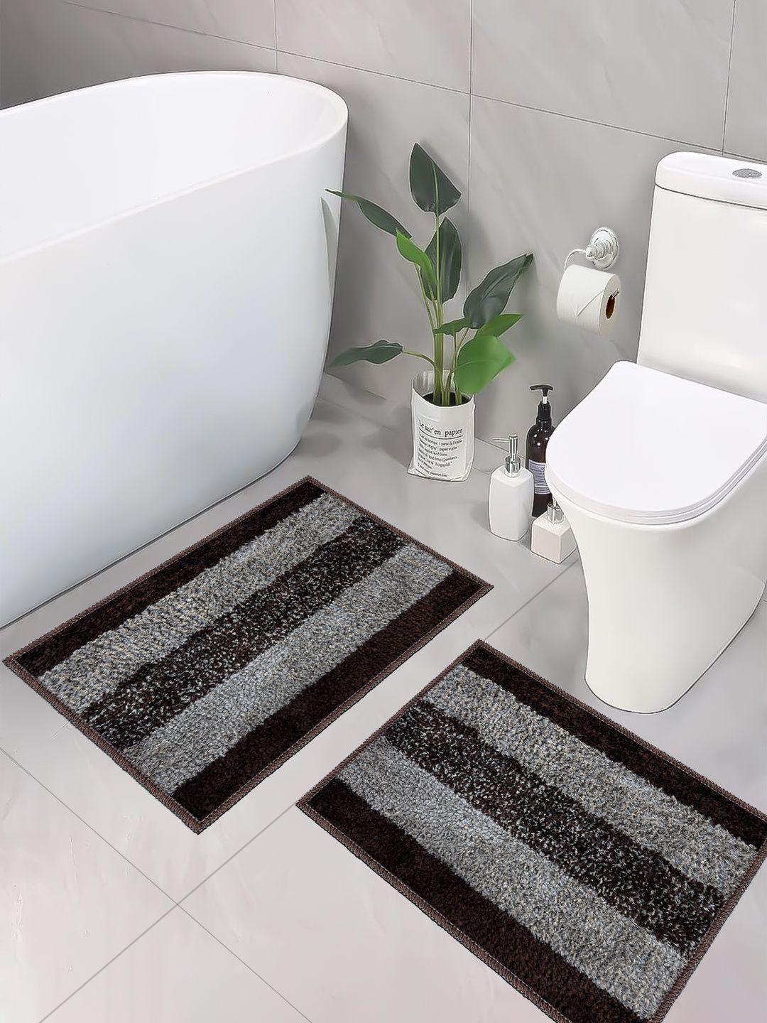 Sittella Set of 2 Anti-Skid Microfiber Bathroom Rectangular Door Mat Myntra sale