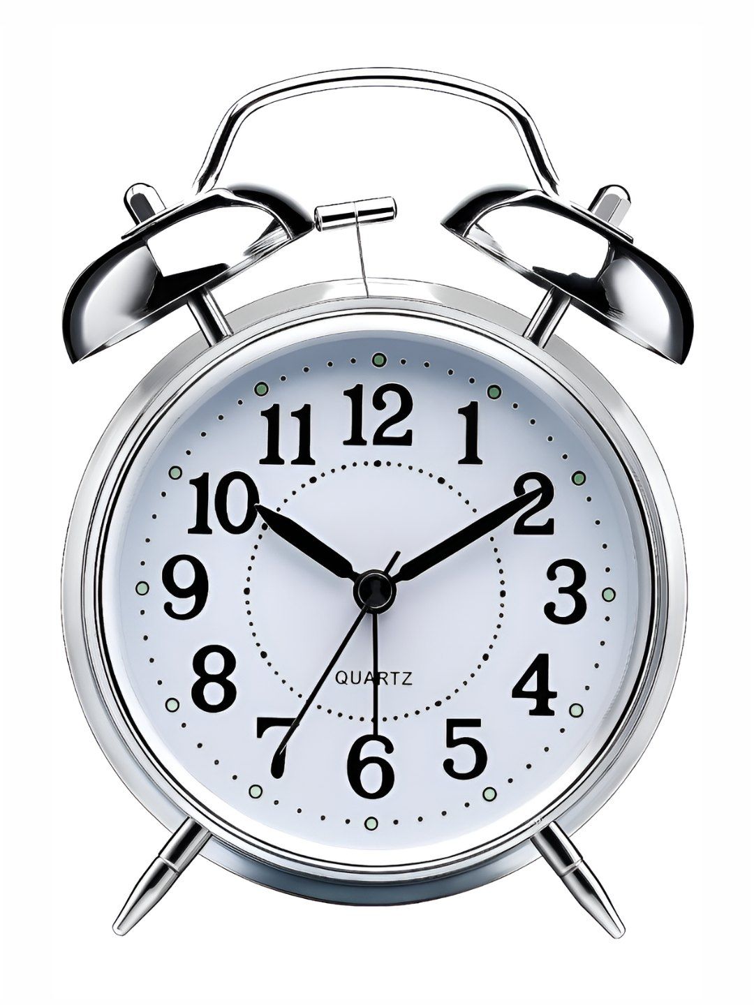 Kadio Silver-Toned & White Round Shaped Analogue Contemporary Alarm Clock Myntra sale