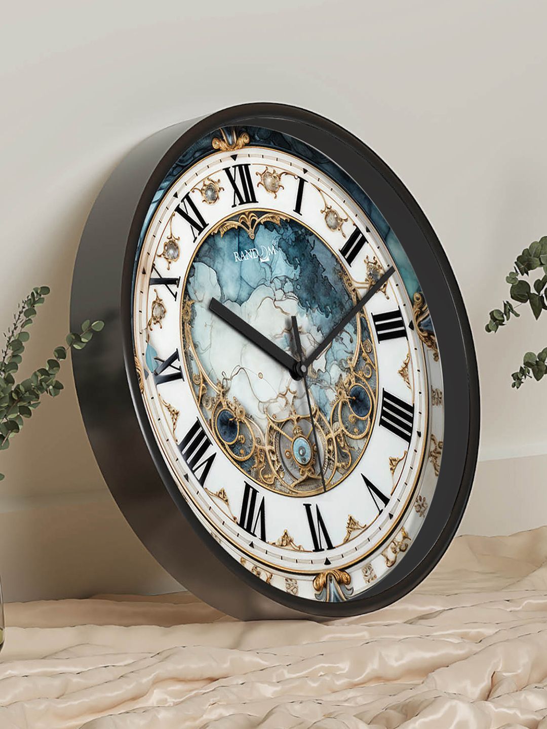 RANDOM Black Plastic Ultra Clear Glass Round Battery Analogue Wall Clock-30.5cm Myntra sale