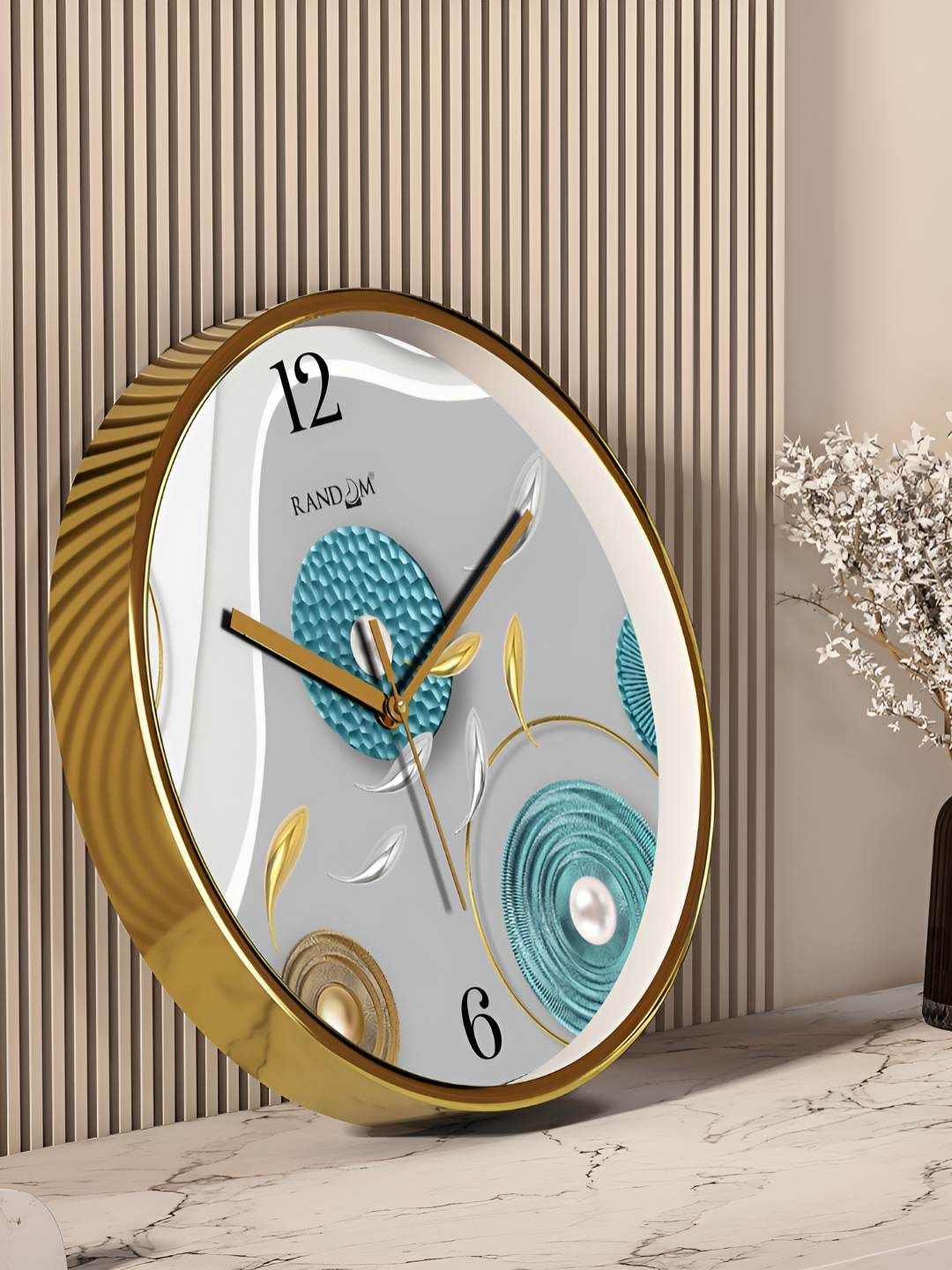 RANDOM White & Blue Printed Contemporary Wall Clock Myntra sale
