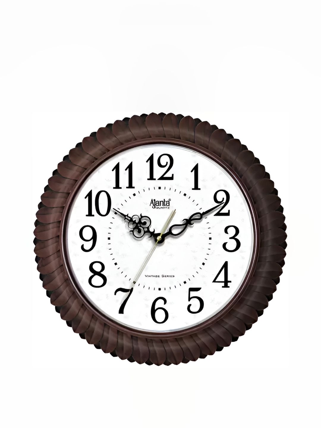 Ajanta Brown & White Textured Round Analogue Wall Clock Myntra sale
