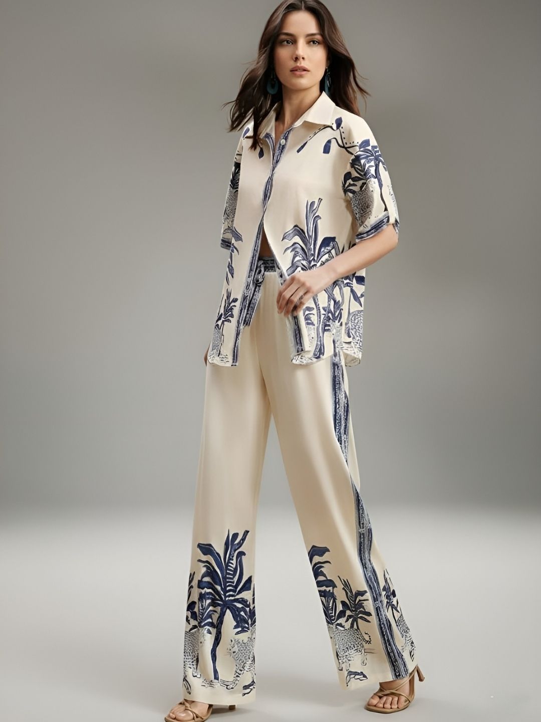 all about you Printed Shirt With Trousers Co-Ords Myntra sale