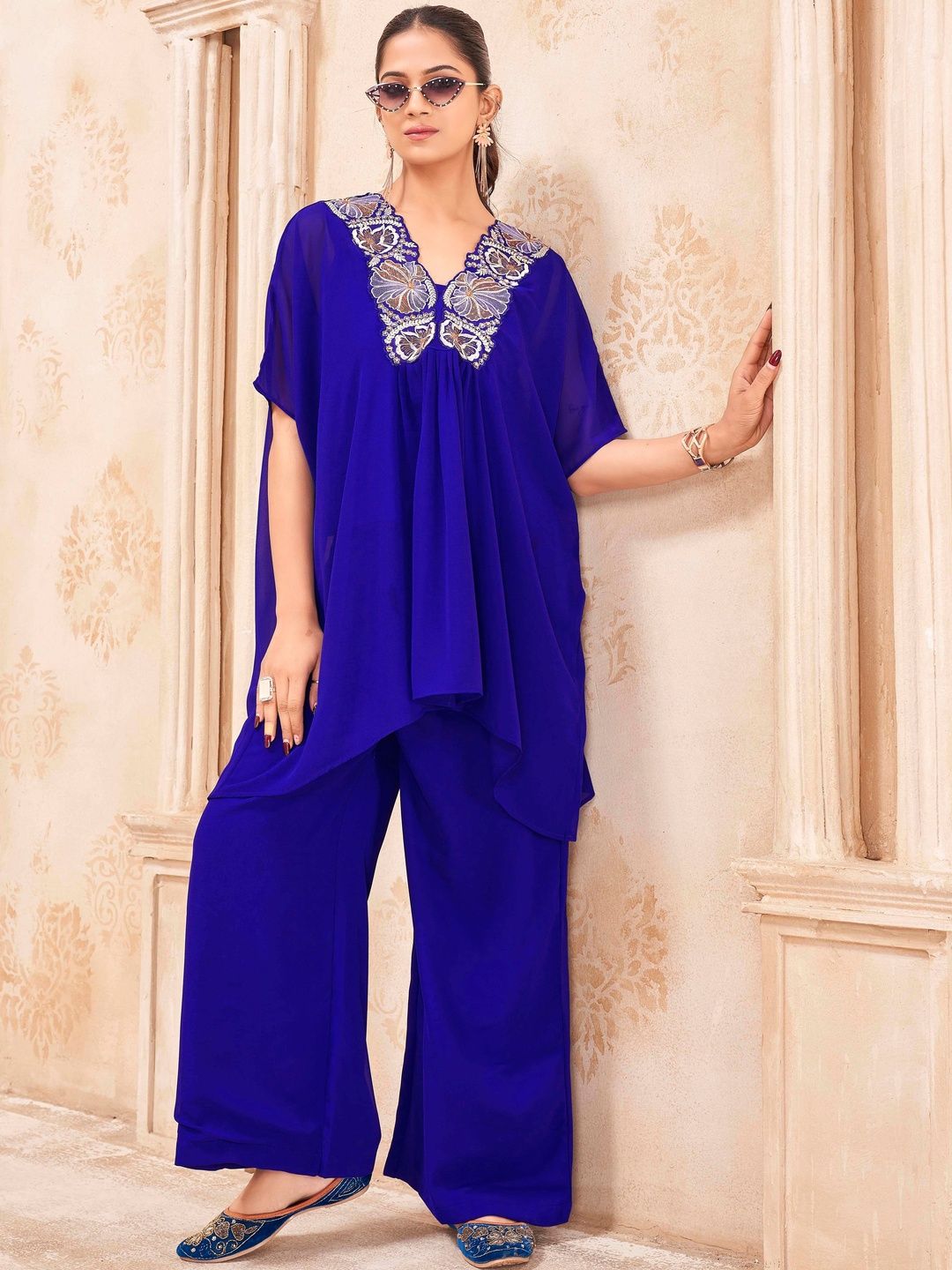 Tikhi Imli Embellished Tunic with Palazzos Myntra sale