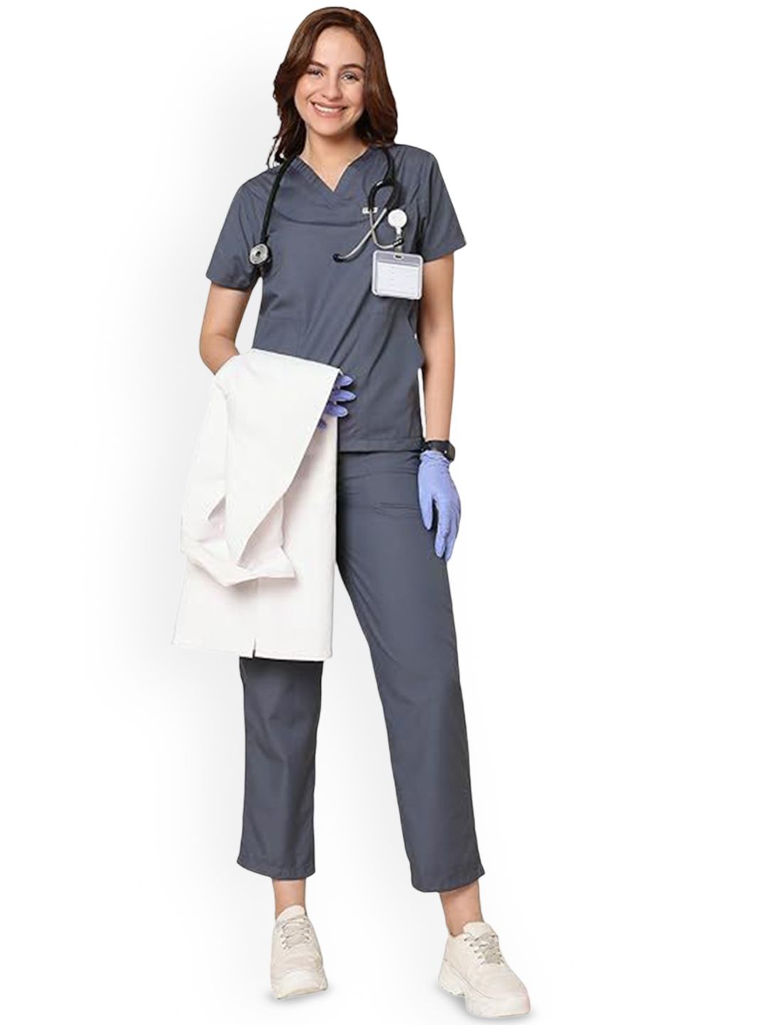 KNYA Women Doctor 5-Pocket Scrub Suit Myntra sale