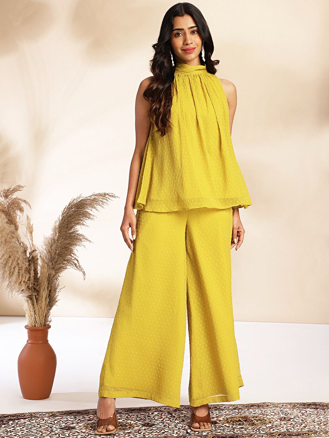 Janasya Dobby Self Design Co-Ord Set Myntra sale