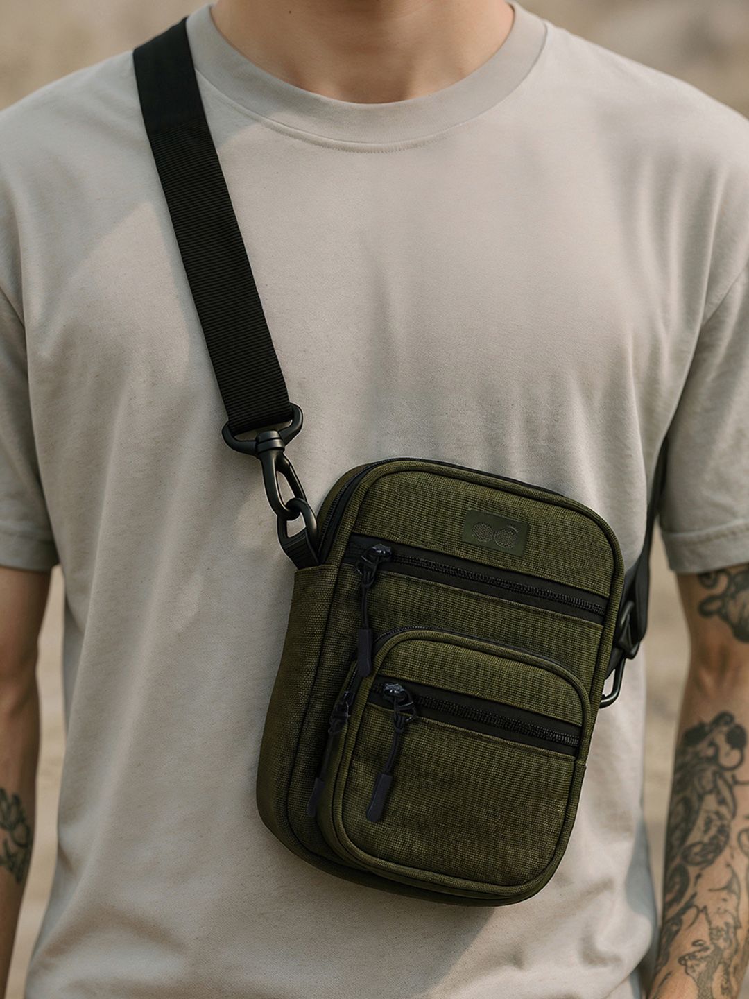 Bewakoof Unisex Olive Green Stackable Sling Bag Myntra sale