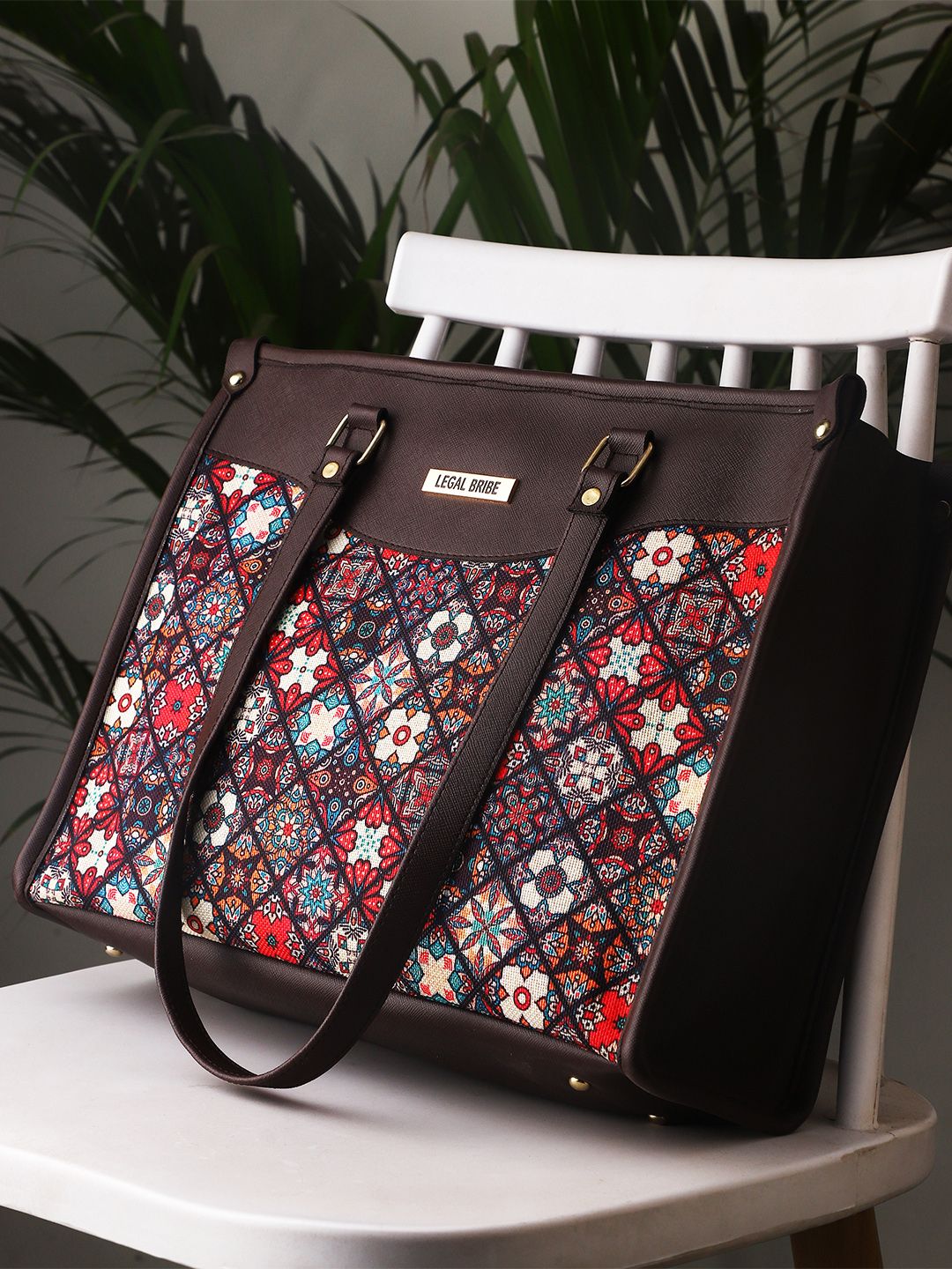LEGAL BRIBE Structured Tote Bag Myntra sale