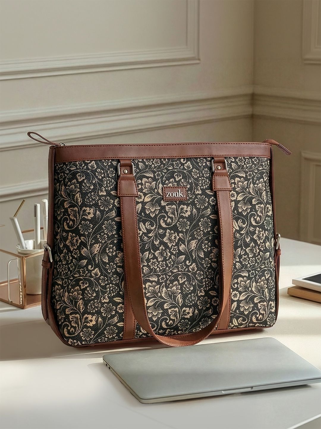 ZOUK Women Handicraft Fabric & Vegan Leather Shoulder Tote Bag Myntra sale