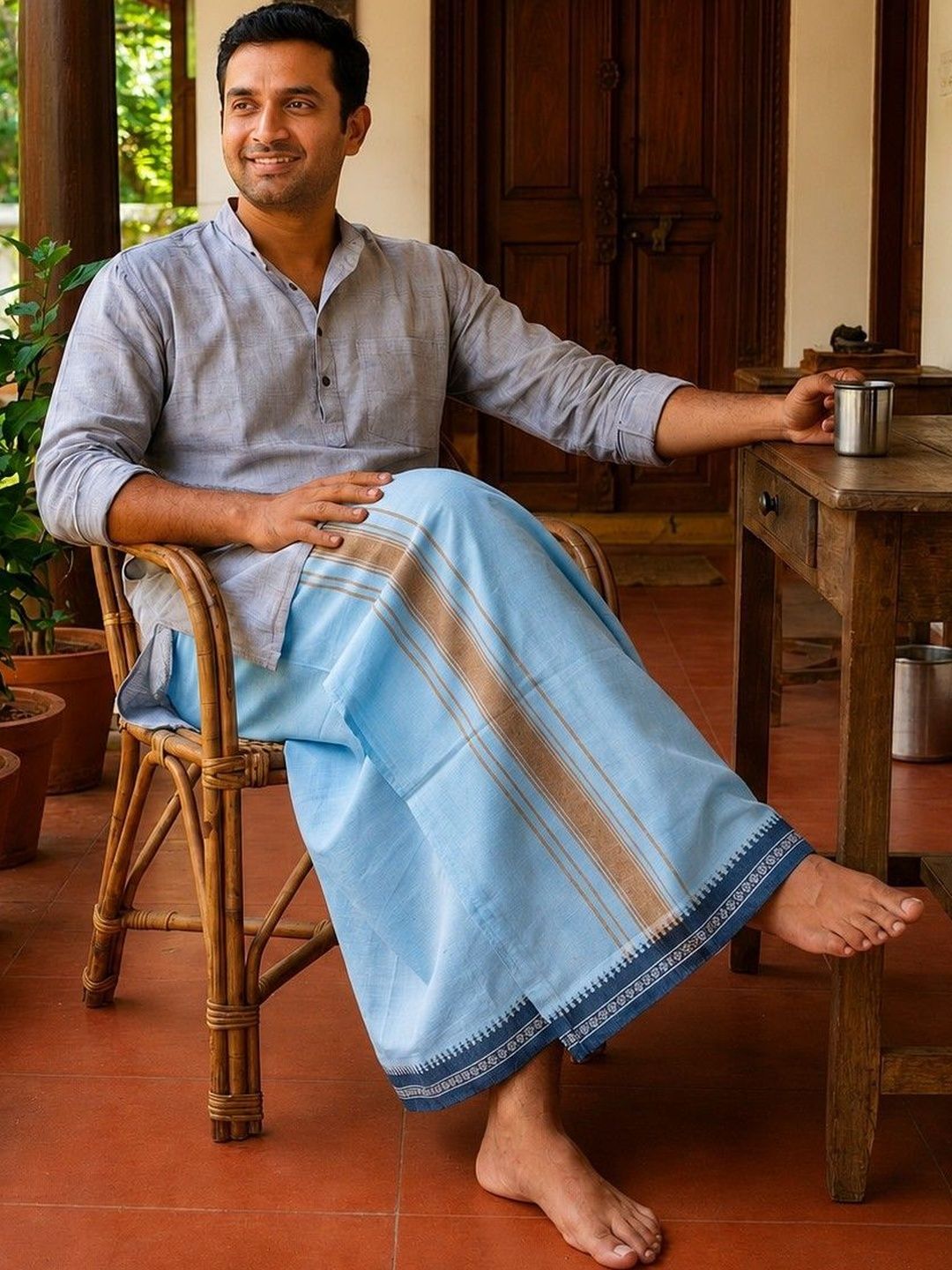 Sharan Elegance Sharan Elegance Men Striped Cotton Dhoti Dhotis Myntra sale