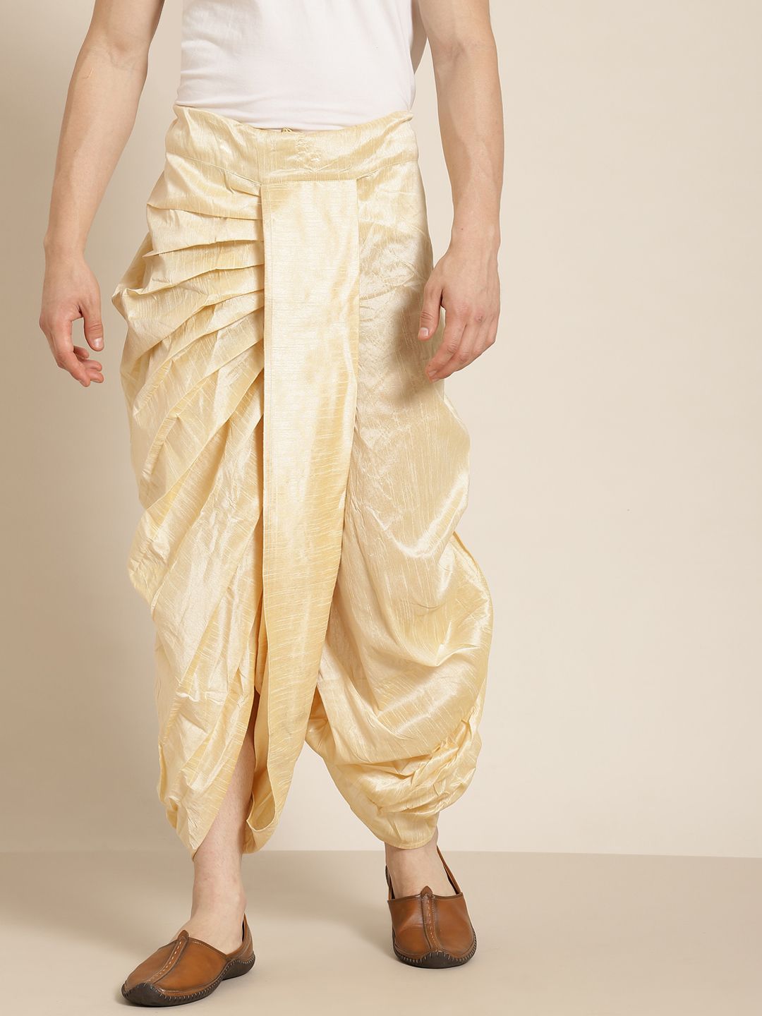 Anug by SOJANYA Anug by SOJANYA Men Beige Solid Stitched Dhoti Myntra sale