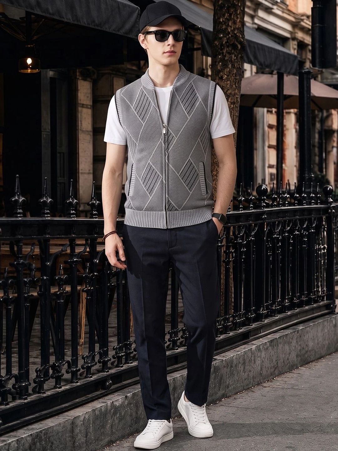 Suo Suo Adults-Men V-Neck Woven Casual Waistcoat Myntra sale