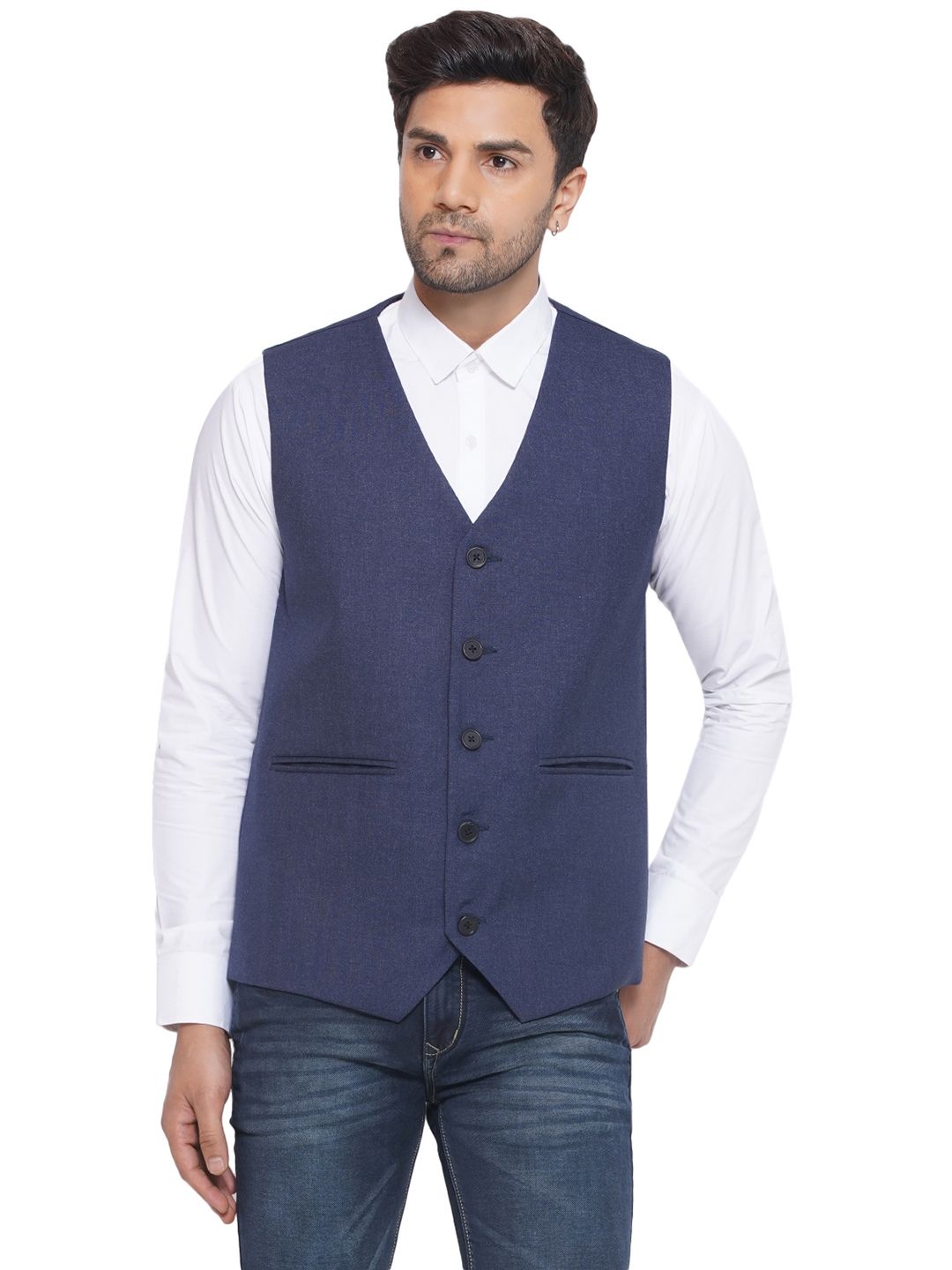 VEERA PARIDHAAN VEERA PARIDHAAN V Neck Sleeveless Waistcoat Myntra sale
