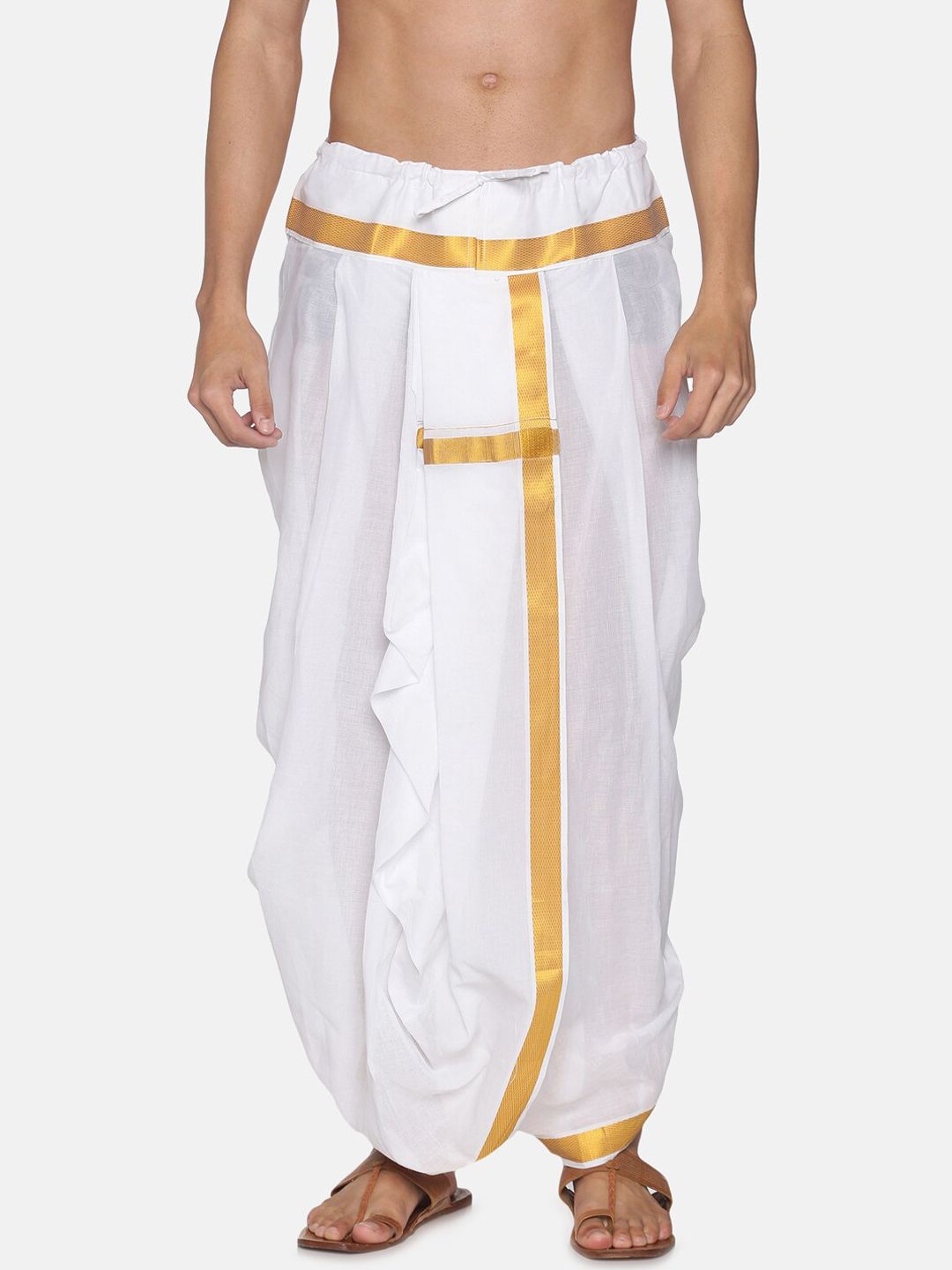 Sethukrishna Sethukrishna Men White Readymade Cotton Dhoti Myntra sale
