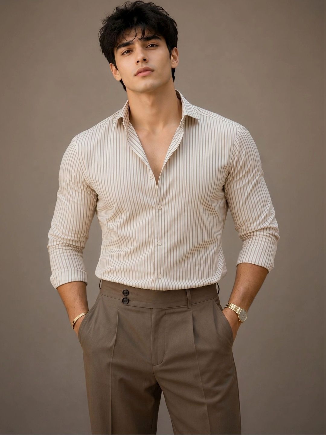 INDOPRIMO Men Cotton Standard Striped Casual Shirt Myntra sale