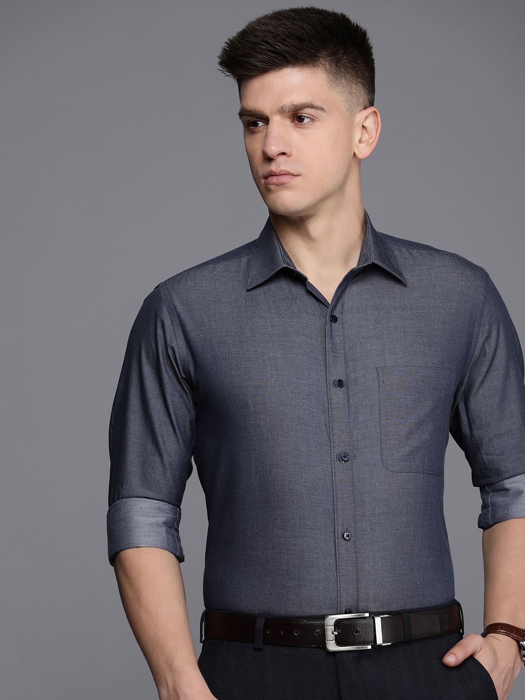Raymond Pure Cotton Slim Fit Opaque Formal Shirt Myntra sale