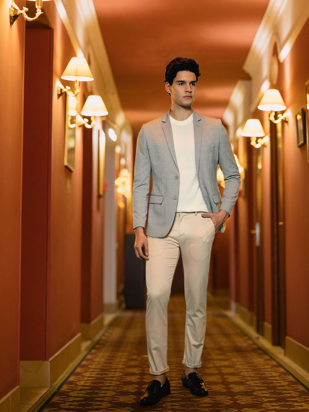 INVICTUS Men Grey Melange Solid Single-Breasted Slim Fit Smart Casual Blazer Myntra sale