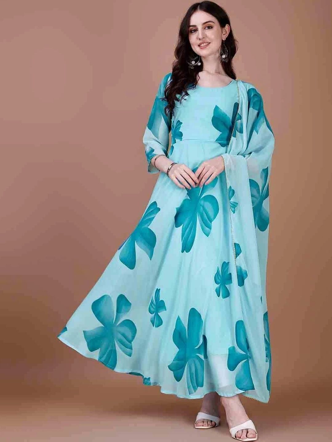 HOUSE OF KALASHAKTI Floral Print Crepe A-Line Maxi Dress Myntra sale