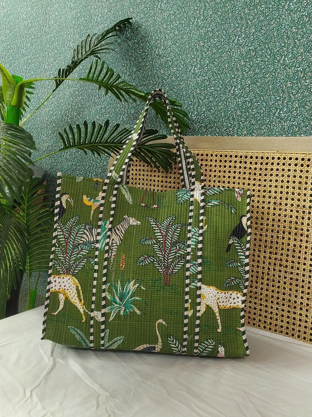 Gulaab Jaipur Floral Printed Cotton Quilted Tote Bag Myntra sale