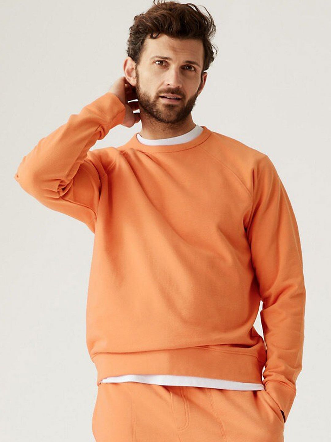 Marks & Spencer Pure Cotton Raglan Crew Neck Sweatshirt Myntra sale