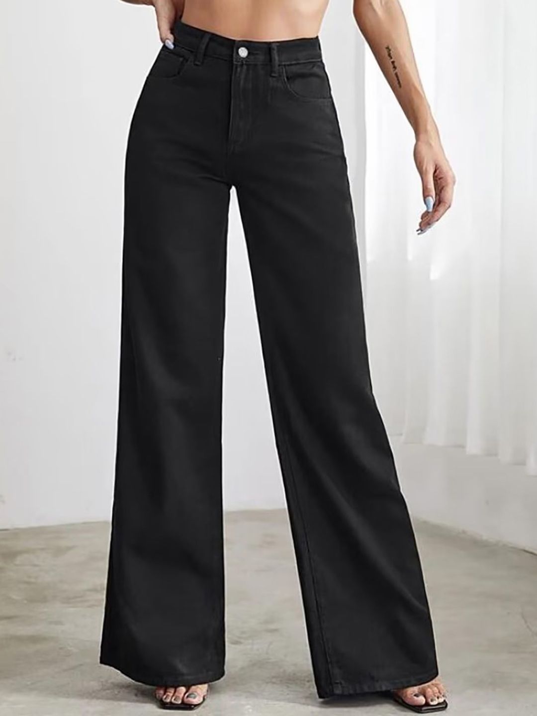Aadvi Fashion Women Smart Wide Leg High-Rise Jeans Myntra sale