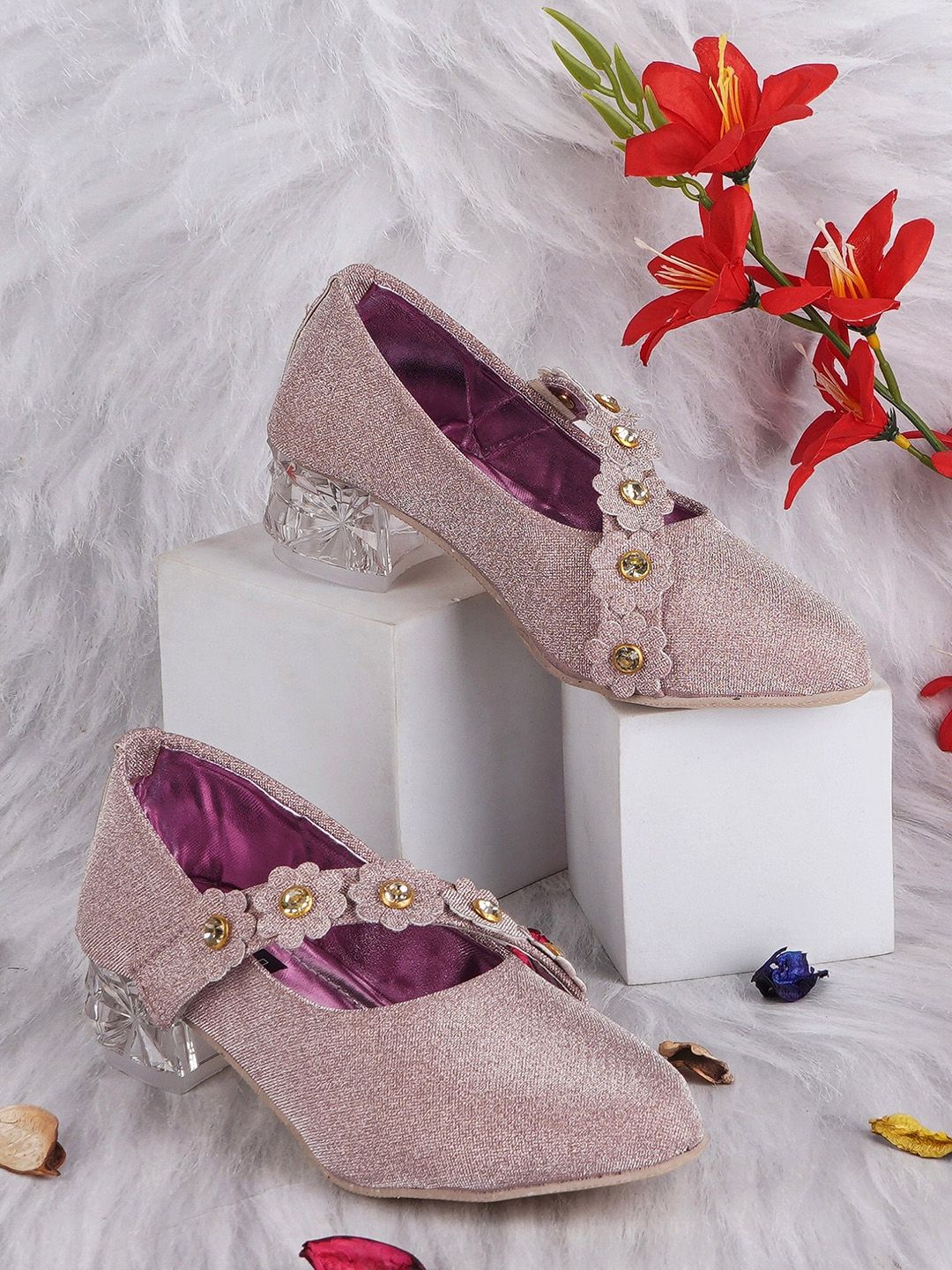 BAESD Girls Embellished Block Heeled Pumps Myntra sale