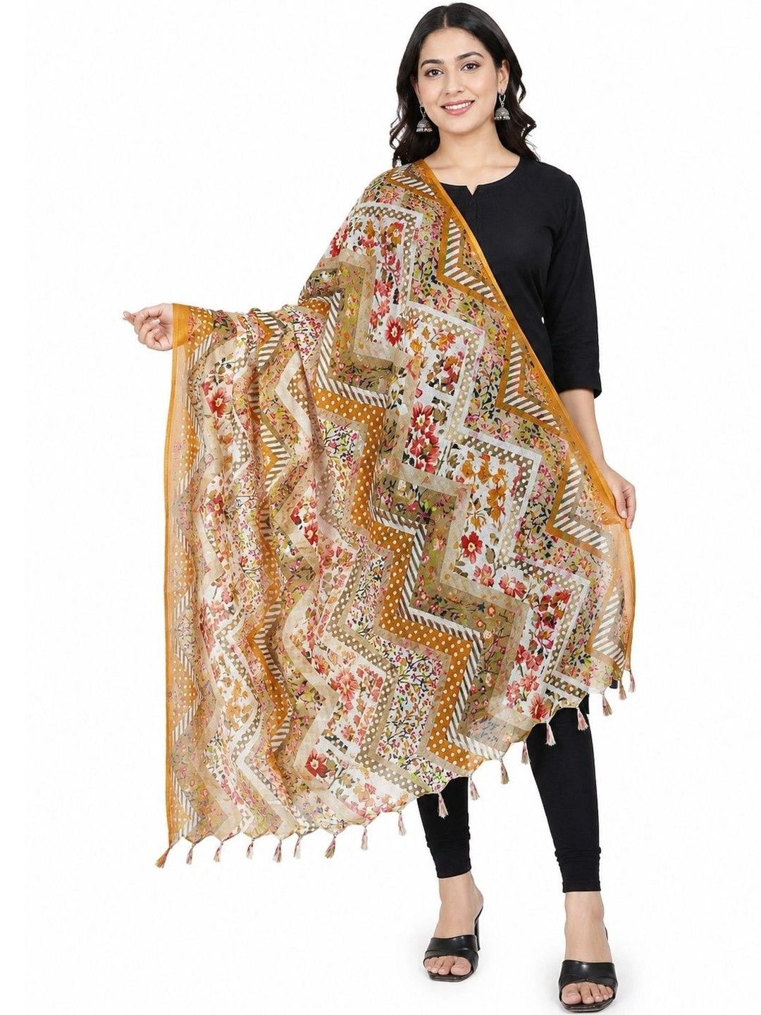 SAHINA DUPATTA SAHINA DUPATTA Printed Art Silk Dupatta Myntra sale