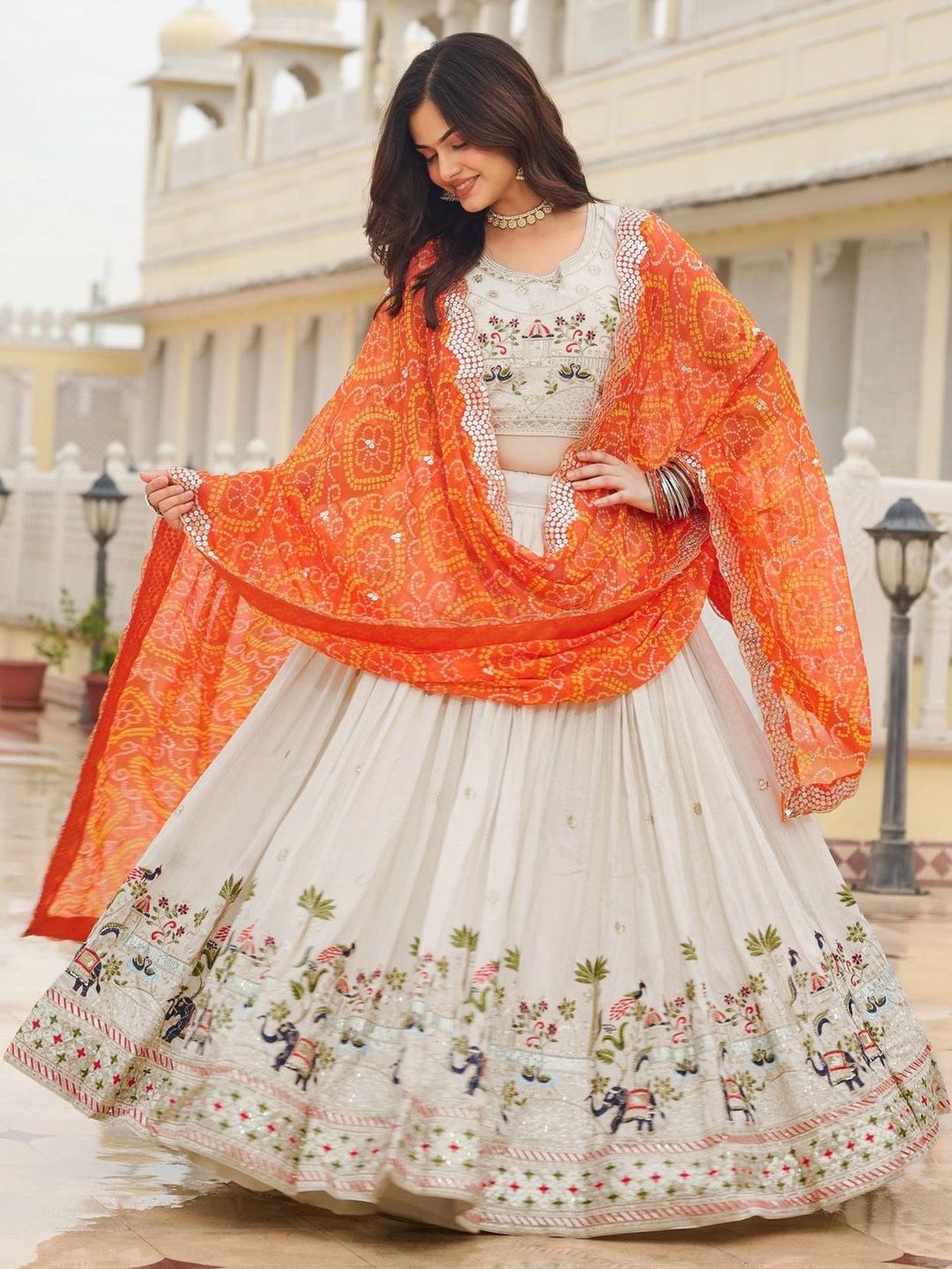 SIDDESHWARY FAB SIDDESHWARY FAB Embellished Sequinned Ready to Wear Lehenga & Blouse With Du Myntra sale