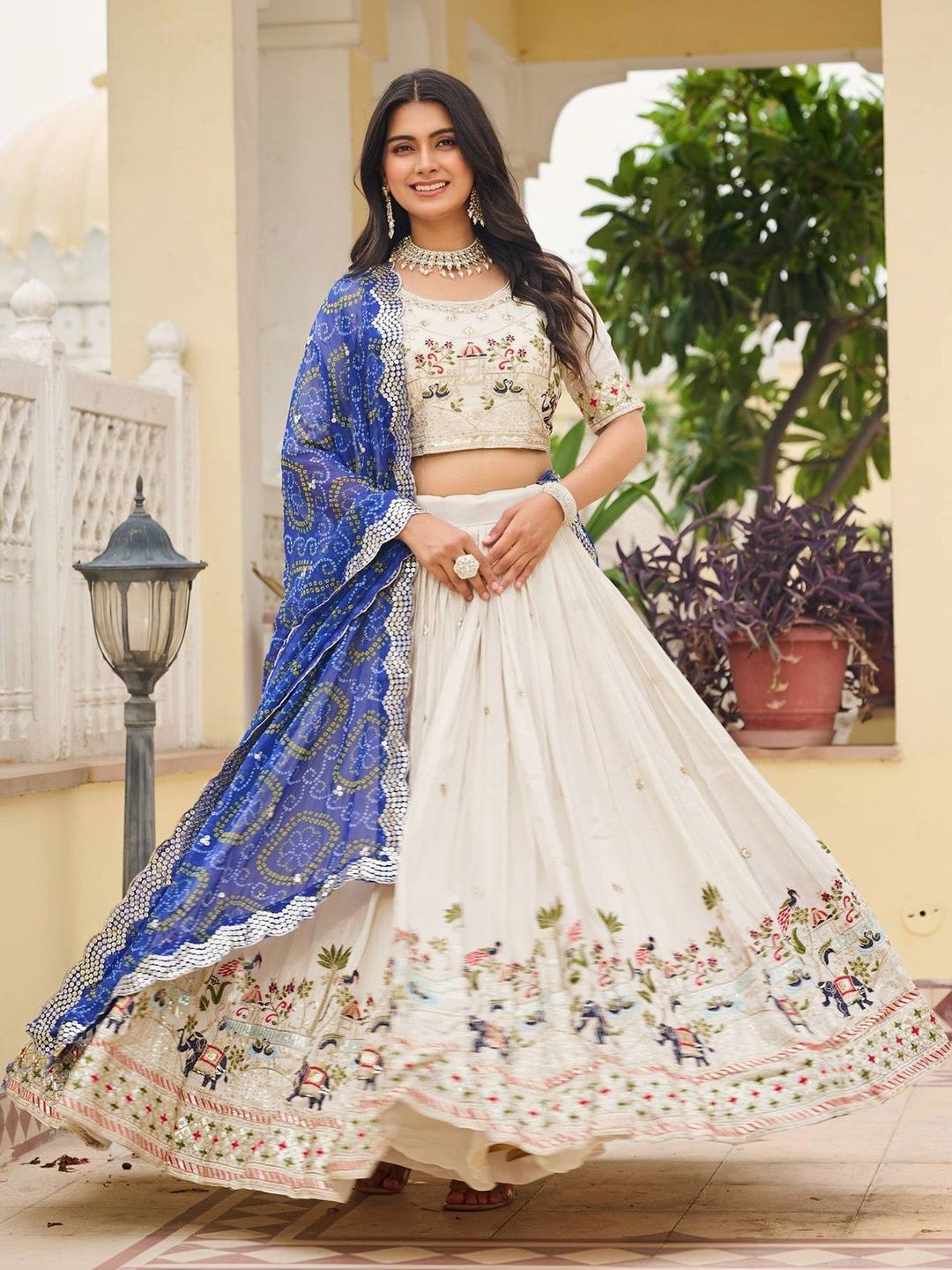 Moda Rapido Moda Rapido Embroidered Semi-Stitched Lehenga & Unstitched Blouse With Dupatta Myntra sale