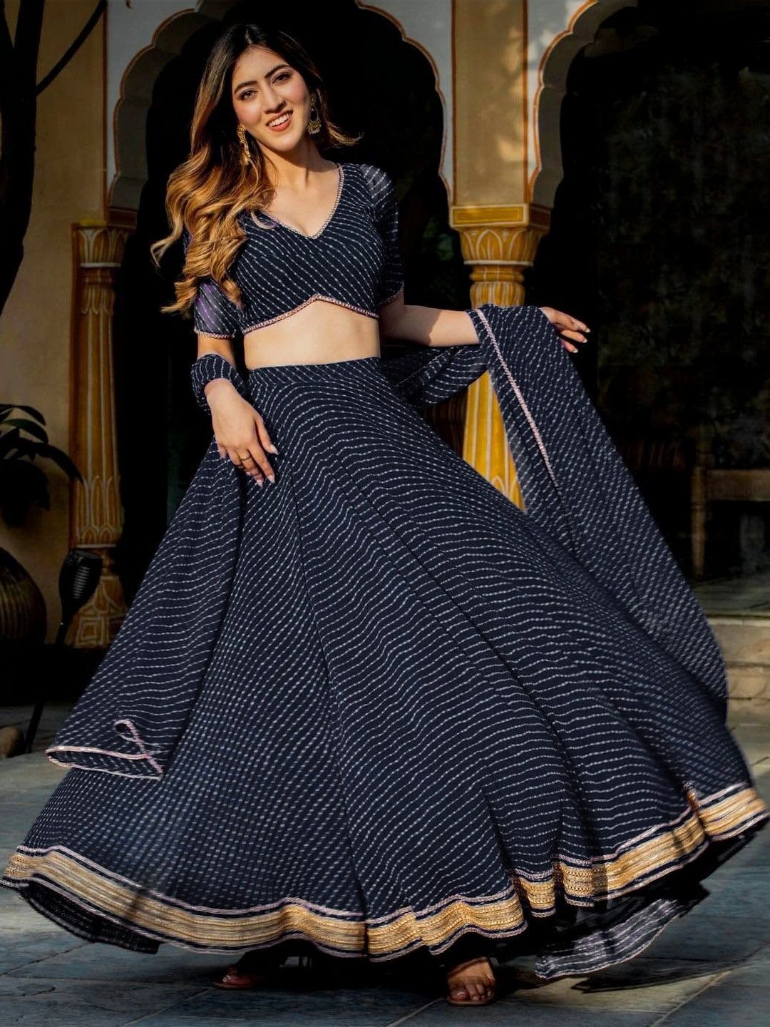 IVARIS IVARIS Printed Semi-Stitched Lehenga & Unstitched Blouse With Dupatta Myntra sale
