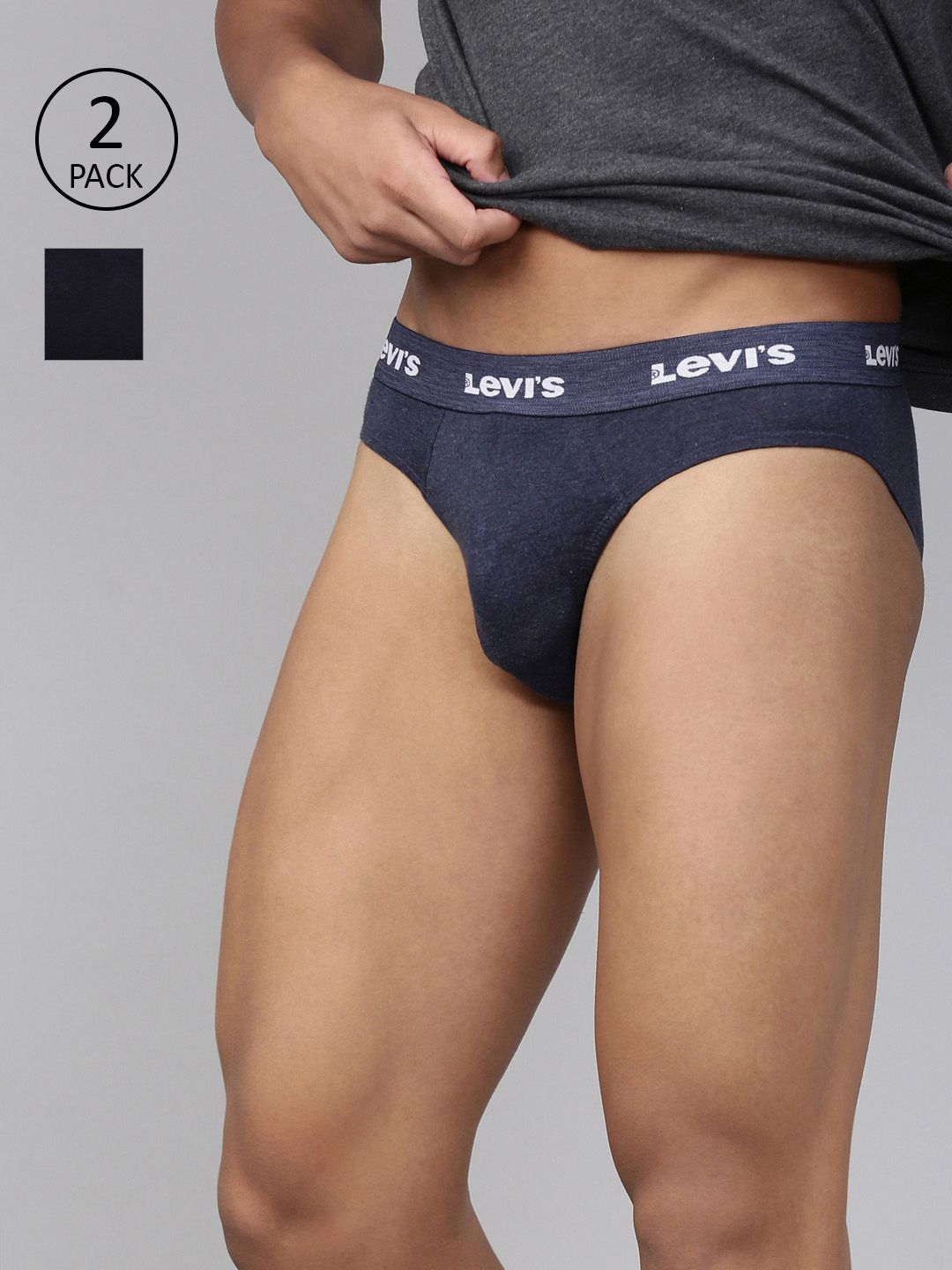 Levis Men Pack of 2 Solid Cotton Ultrasoft Waistband Brief with Smartskin Technology Myntra sale