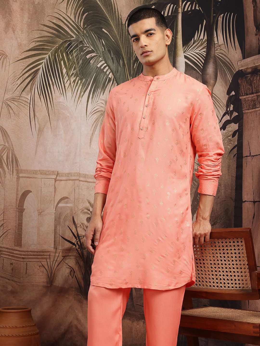 Sangria Printed Kurta with Pyjamas Myntra sale